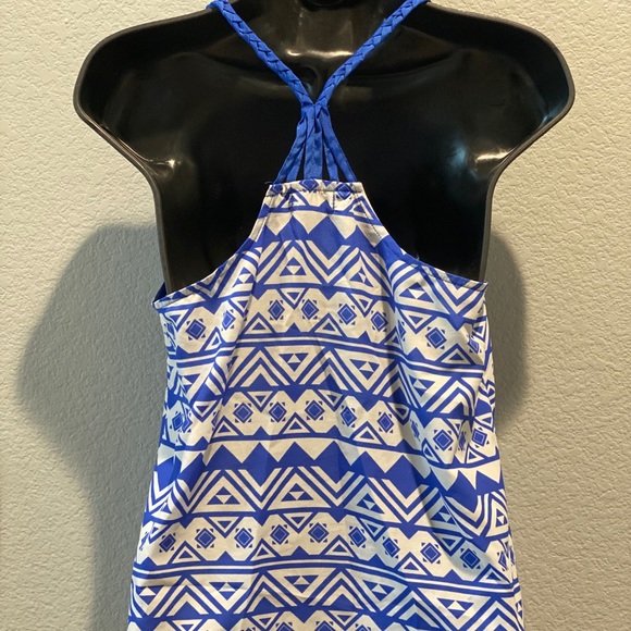 SOLD! Tribal Tank Blue and White - Picture 2 of 5